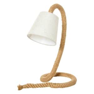 HOMCOM Tischlampe mit Hanfseilsockel beige 21 x 29