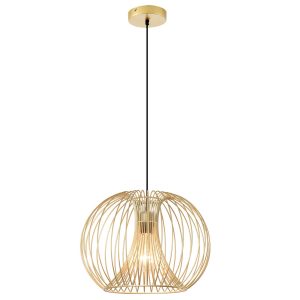 HOMCOM Pendelleuchte mit goldenem gebogenem Stahlrahmen gold 37 x 150 cm (ØxH)   Deckenlampe Hängeleuchte Hängelampe Deckenleuchte