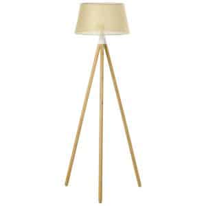 HOMCOM Stehleuchte hellbraun 67 x 67 x 138 (BxTxH)   Standleuchte Stehleuchte Wohnzimmerlampe Leselampe
