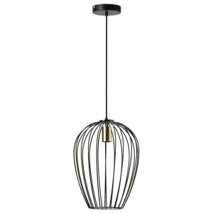 HOMCOM Hängelampe höhenverstellbar schwarz Ø26 x 130H cm   Hängelampe Drahtleuchte Deckenleuchte Lampe Deckenlampe Leuchte