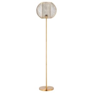 HOMCOM Stehleuchte mit Netz-Lampenschirm gold Ø35 x 150H cm   Stehleuchte Stehlampe für Wohnzimmer Stehlampe Lampe Leuchte