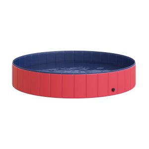 PawHut Hunde Swimmingpool mit Wasserablassventil rot