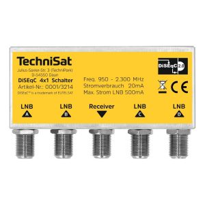 TechniSat DiSEqC 4x1 Schalter (4 Sat-Positionen für 1 Teilnehmer
