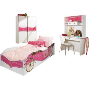 Kinderzimmer Zoe2 4-teilig Weiß - Pink