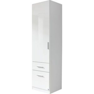 Kleiderschrank Ademaro Hochglanz weiß 1 Tür B 47 cm H 197 cm