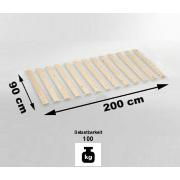 Rollrost Rolly 90*200 cm 13 Holzleisten Fichte massiv