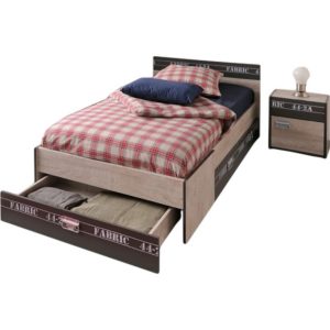 Funktionsbett Fabric Parisot 2-teilig inkl. Nachtkommode Grau