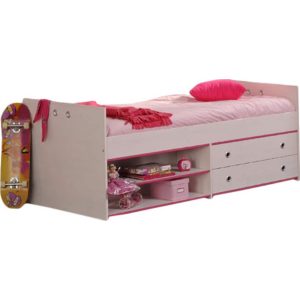 Funktionsbett Smoozy Parisot 90*200 cm weiß ink.l 2 Schubkästen Jugend Bett Kinderzimmer Kinderbett