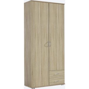 Kleiderschrank Sara 2-trg + 2 Schubkästen braun B 85 cm - H 188 cm - T 52 cm