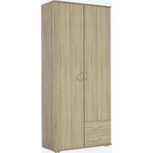 Kleiderschrank Sara 2-trg + 2 Schubkästen braun B 85 cm - H 188 cm - T 52 cm