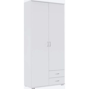 Kleiderschrank Sara 2-trg + 2 Schubkästen weiß B 85 cm - H 188 cm - T 52 cm