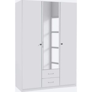 Kleiderschrank Caro 3-trg mit 1 Spiegelfront weiß B 136 cm - H 197 cm - T 54 cm