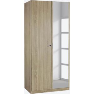 Kleiderschrank Caro 2-trg mit 1 Spiegelfront beige B 91 cm - H 197 cm - T 54 cm