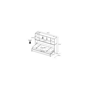 Klappbett Susi inkl. Regalüberbau + Lattenrahmen + Softclose 90x200 cm sonoma Eiche - weiß