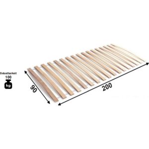 Rollrost Rolly 90*200 cm 17 flexible Feder-Holzleisten Birke massiv