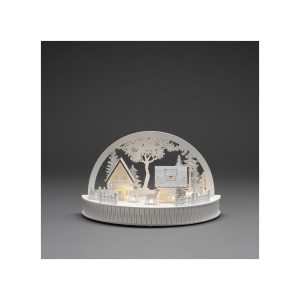 LED-Holzsilhouette Traumland Weiß