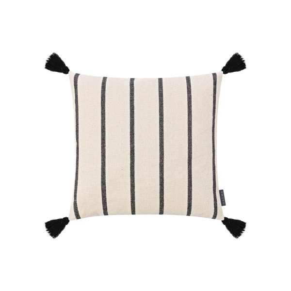 Kissenhülle mit Quasten Yoko Creme/Schwarz