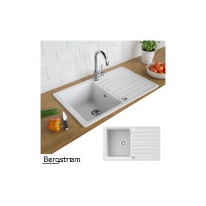 Granit Spüle Küchenspüle Einbauspüle Auflage Spülbecken Küche reversibel Weiß
