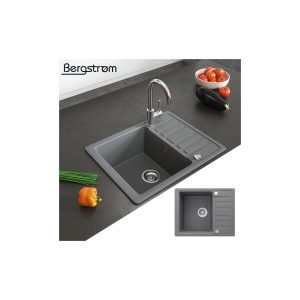 Granit Spüle Küchenspüle Einbauspüle Spülbecken+Drehexcenter+Siphon Grau