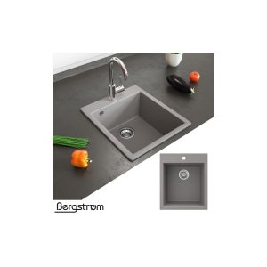 Granit Spüle Küchenspüle Einbauspüle Spülbecken Küche + Siphon Grau
