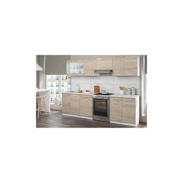 Vicco Küche Küchenzeile Küchenblock Einbauküche 270 cm Sonoma Eiche