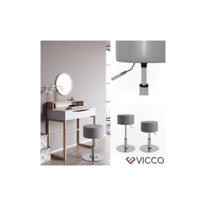 VICCO Design Hocker Schminkhocker höhenverstellbar in grau