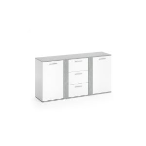 Vicco Sideboard Novelli Highboard Kommode Anrichte Schrank 2 Türen Weiß Beton