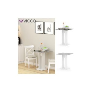 VICCO Esstisch EWERT Küchentisch Esszimmer Tisch Säulentisch weiß beton 65x65 cm