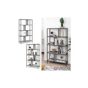 VICCO Loft Bücherregal FYRK Wandregal Standregal Aufbewahrung 146x80x30 Beton