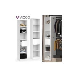Vicco Kleiderschrank GUEST - Regal Schlafzimmer Erweiterung geteilt Schublade