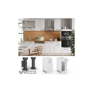 VICCO Schubunterschrank 40 cm Weiß Küchenzeile Unterschrank Fame