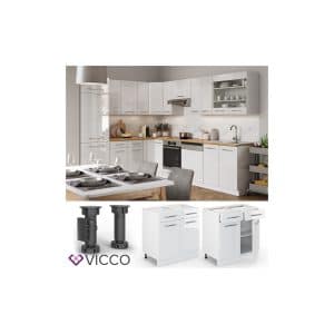 VICCO Schubunterschrank 80 cm Weiß Küchenzeile Unterschrank Fame