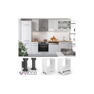VICCO Herdumbauschrank 60 cm Weiß Küchenzeile Unterschrank Fame