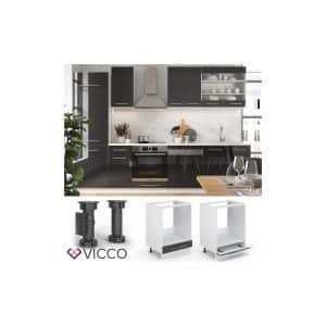 VICCO Herdumbauschrank 60 cm Anthrazit Küchenzeile Unterschrank Fame