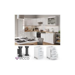 VICCO Schubunterschrank 50 cm Weiß Küchenzeile Unterschrank Fame