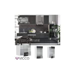 VICCO Hängeglasschrank 40 cm Anthrazit Küchenzeile Unterschrank Fame