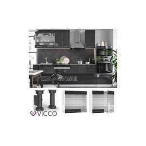 VICCO Hängeglasschrank 80 cm Anthrazit Küchenzeile Unterschrank Fame