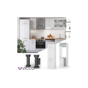 VICCO Kühlumbauschrank 60 cm Weiß Küchenzeile Unterschrank Fame