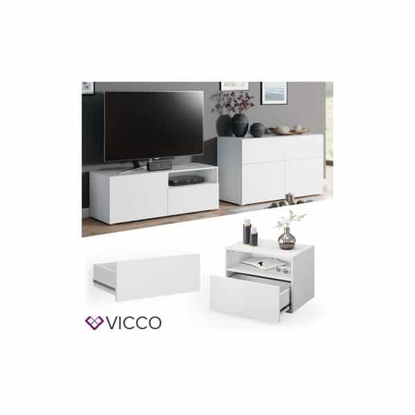 VICCO Schublade COMPO M12 weiß/weiß Klein Aktenschrank Bücherregal