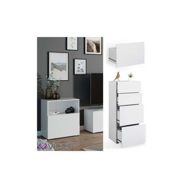 VICCO Schublade COMPO M13 weiß/weiß Groß Aktenschrank Bücherregal