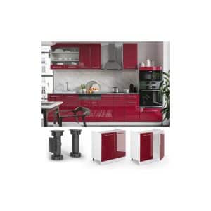 VICCO Spülenunterschrank 80 cm Bordeaux Hochglanz Küchenschrank Hängeschrank Küchenzeile Fame-Line