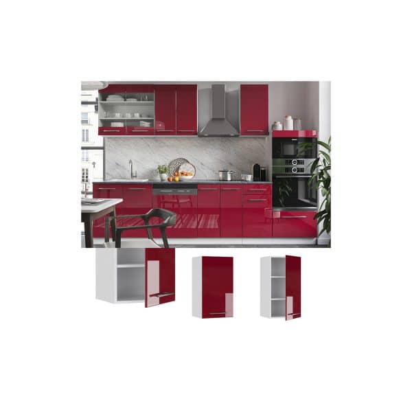 VICCO Hängeschrank 40 cm Bordeaux Hochglanz Küchenschrank Hängeschrank Küchenzeile Fame-Line