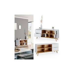 VICCO Kommode NEPTUNE Sideboard weiß Eiche Anrichte Schrank Schublade Skandi