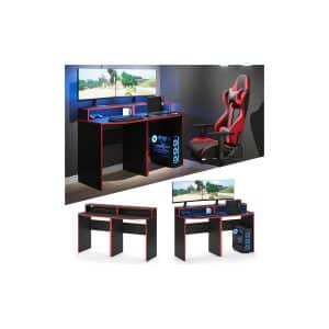 Vicco Gaming Desk Schreibtisch Kron 140cm Gamer PC Tisch Computertisch Bürotisch