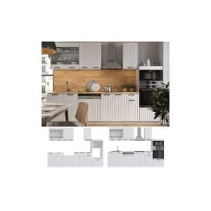 Vicco Küche Fame-Line 240 cm Küchenzeile Landhaus Küchenblock Einbau Weiß