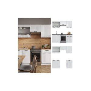Vicco Küche Fame-Line 200 cm Küchenzeile Landhaus Küchenblock Einbau Weiß