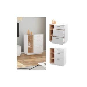 Vicco Kommode Highboard Anrichte Beatrice Weiß 3 Schubladen Sideboard Regal