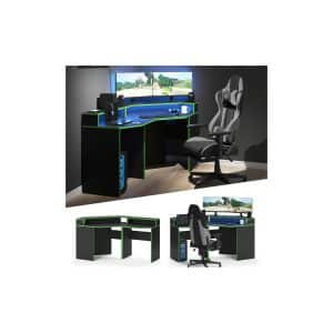 Vicco Computermöbelset Computerecktisch Schreibtisch kurz Kron Schwarz/Grün
