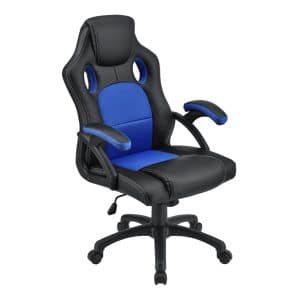 Juskys Racing Schreibtischstuhl Montreal ergonomisch Bürostuhl PC Gaming Stuhl – blau