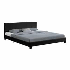 Juskys Polsterbett Bolonia 160x200 cm - Bett mit Lattenrost – Doppelbett schwarz